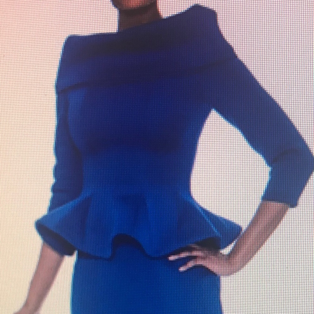 Off shoulder Scuba top & skirt Royal Blue